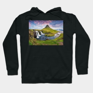 Mount Kirkjufell Painting Hoodie